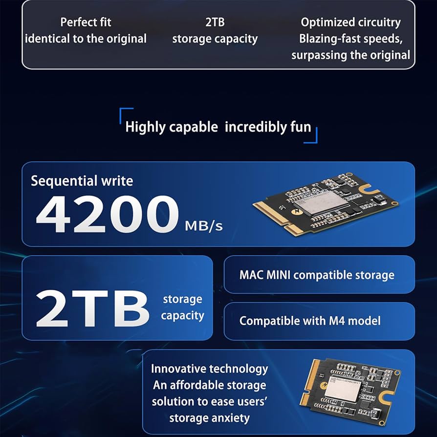 MAC mini M4 内蔵SSD 2TB 2TB SSD Storage For Apple Mac Mini M4 - BatteryMall.com